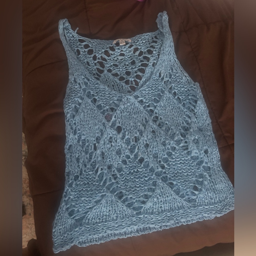 Blue Crochet Women's Top